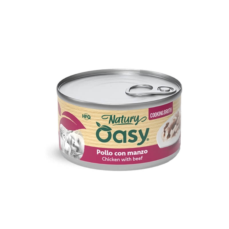 Oasy Cat Natury Adult fileji v juhi, konzerva - piščanec in govedina - 85 g - 85 g