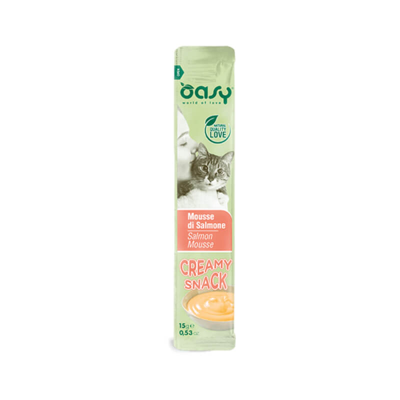 Oasy Cat Creamy Snack kremasti posladek, losos - 4 x 15 g