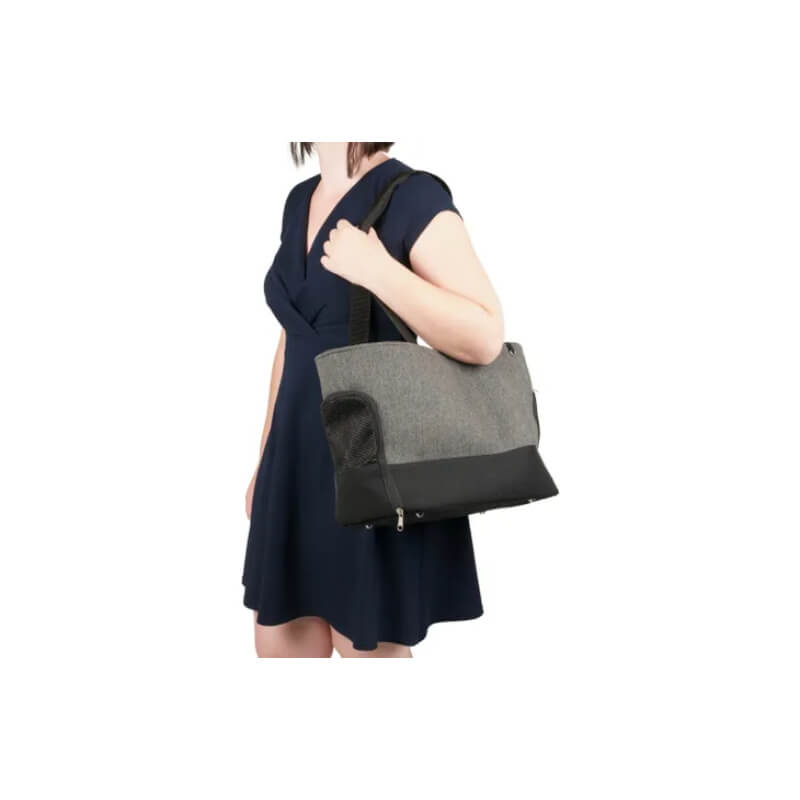 Flamingo prenosna torba za pse Brigitta, siva - 47 x 21 x 30 cm