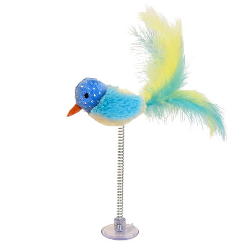 Nobby ptiček Birdy na vzmeti s prisekom za steklo - 17 cm