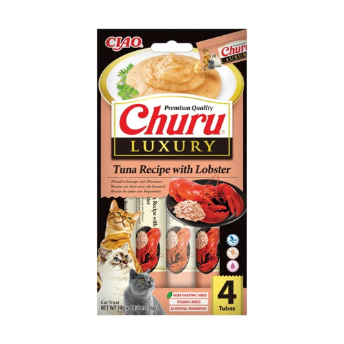 Inaba Cat Churu Luxury Purée, tuna in jastog - 4 x 14 g
