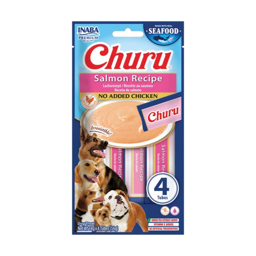Inaba dog Churu Purée, losos - 4 x 14 g