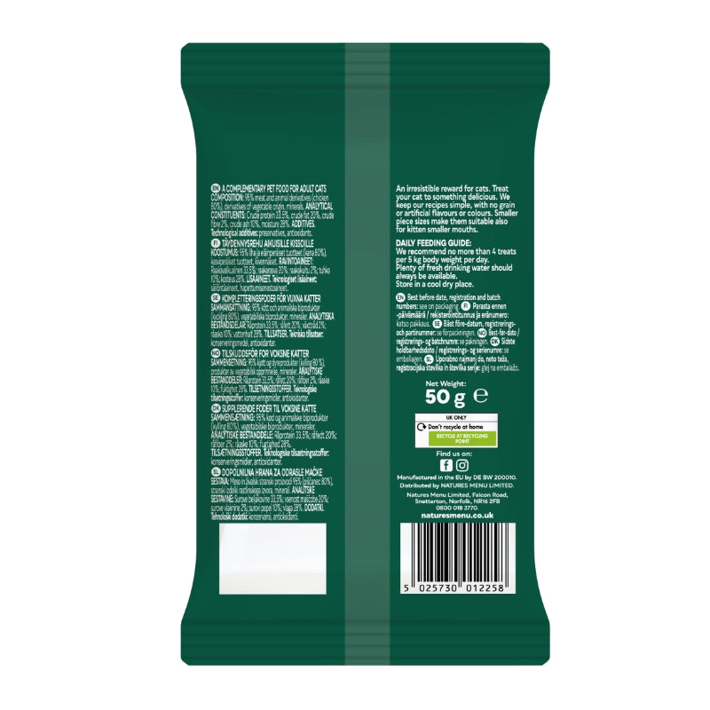 Natures menu Cat Meaty Treats priboljški za mačke - piščanec, svinjina in jetra - 50 g