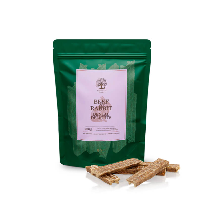 Essential Foods Dental Delights pasji priboljški, govedina in zajec - 200 g