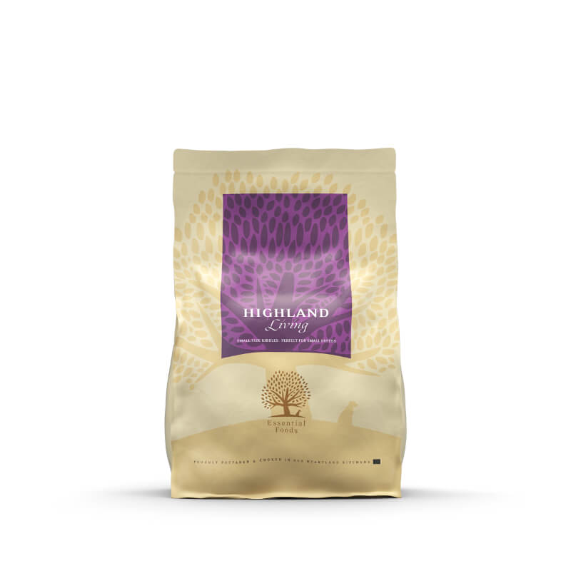 Essential Foods Dog Highland Adult - puran, losos in angus - mini ali large