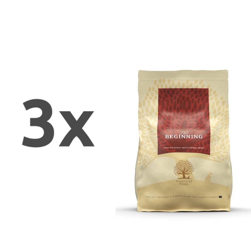 Essential Foods Dog Beginning Puppy - piščanec, raca in ribe - mini ali large - 3 x 2,5 kg