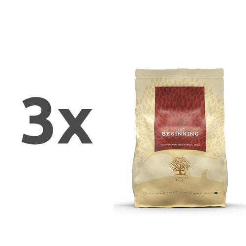 Essential Foods Dog Beginning Puppy - piščanec, raca in ribe - mini ali large - 3 x 2,5 kg