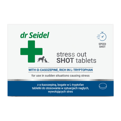 dr Seidel Stress Out SHOT tablete proti stresu za pse in mačke - 10 tablet