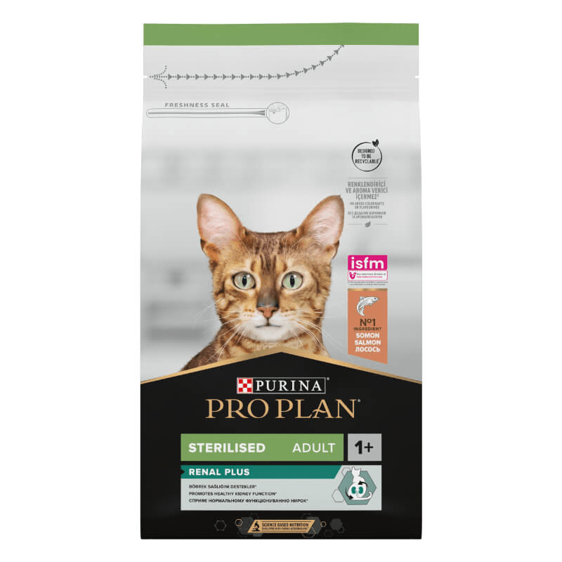 Purina Pro Plan Cat Adult Sterilised Renal Plus - losos - različne velikosti - 1,5 kg
