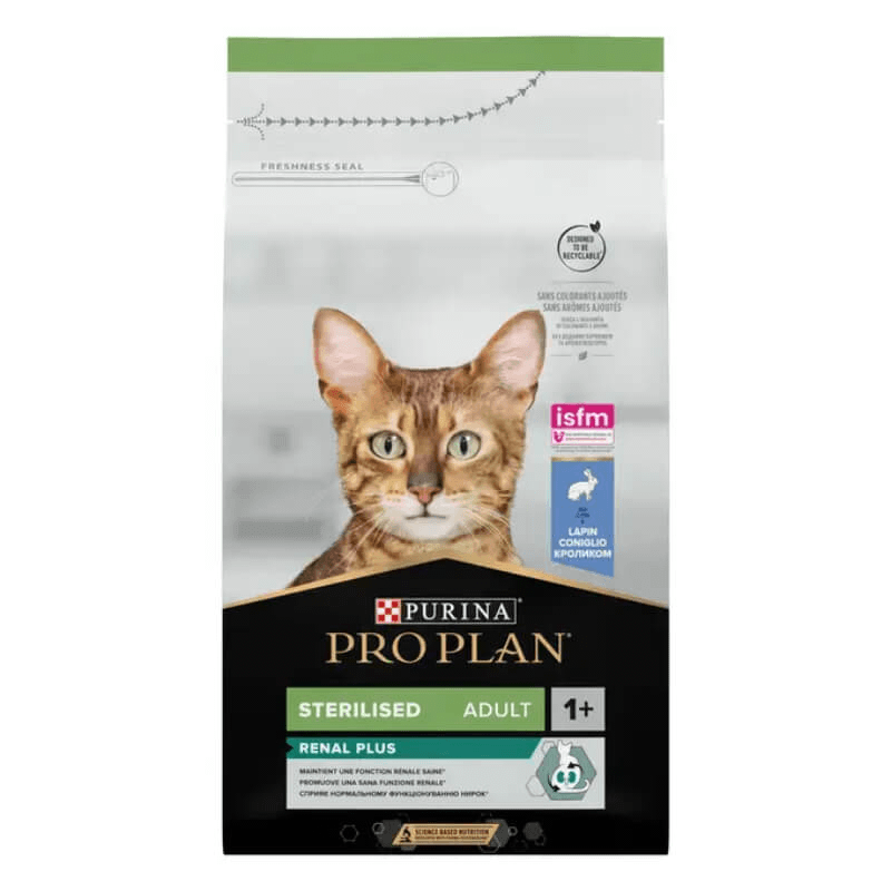 Purina Pro Plan Cat Adult Sterilised Renal Plus - zajec - različne velikosti - 1,5 kg