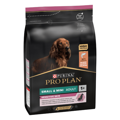 Purina Pro Plan Dog Adult Mini Sensitive Skin, losos - 3 kg