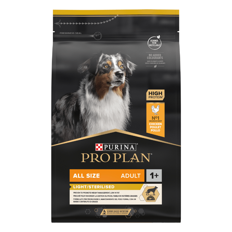 Purina Pro Plan Dog Adult Light/Sterilised - piščanec - različne velikosti - 3 kg