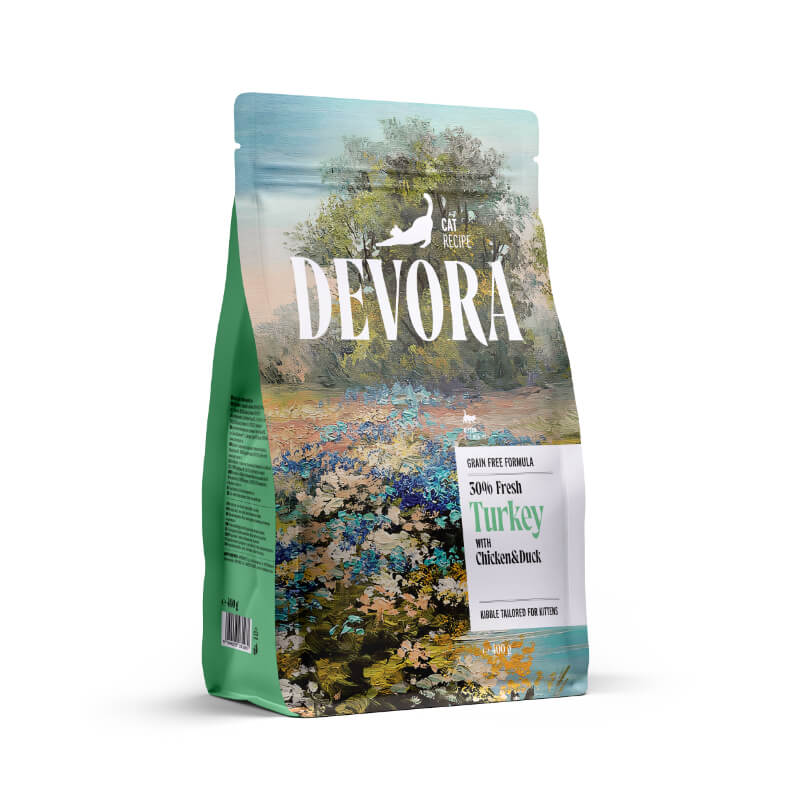 Devora Cat Kitten briketi - puran, piščanec in raca - 400 g