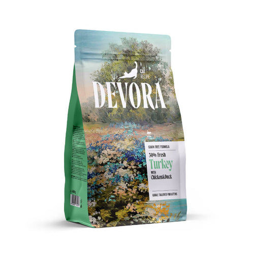 Devora Cat Kitten briketi - puran, piščanec in raca - 400 g