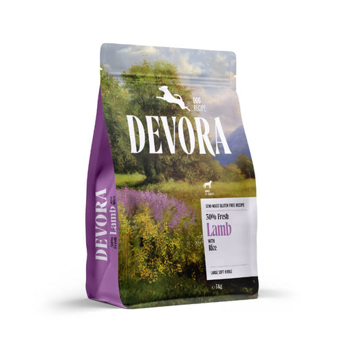 Devora Dog Large Adult Semi-Moist briketi - jagnjetina - 5 kg