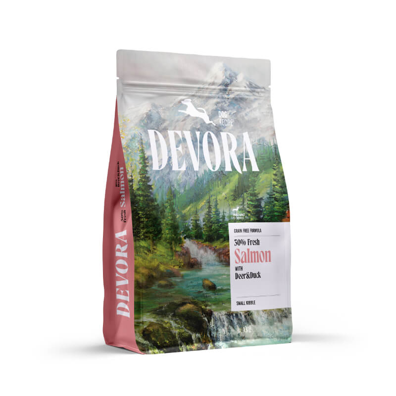 Devora Dog Mini Adult briketi - losos, divjačina in raca