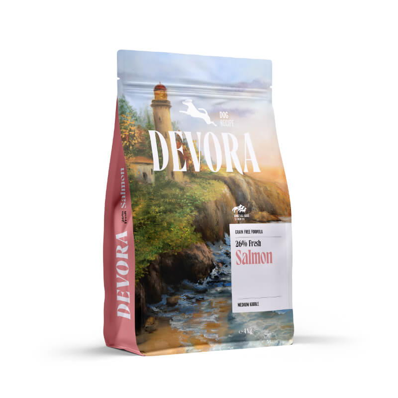 Devora Dog All Size Adult mono briketi - losos