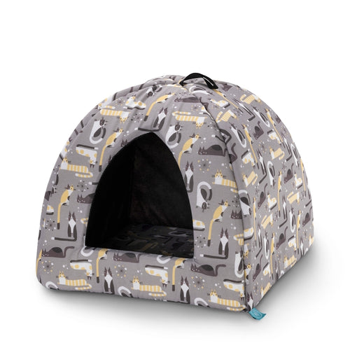 Leopet iglu Cleo Cats, siv - 40 x 40 x 40 cm
