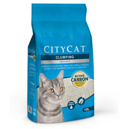 City Cat posip Clumping Active Carbon, neodišavljen - 10l