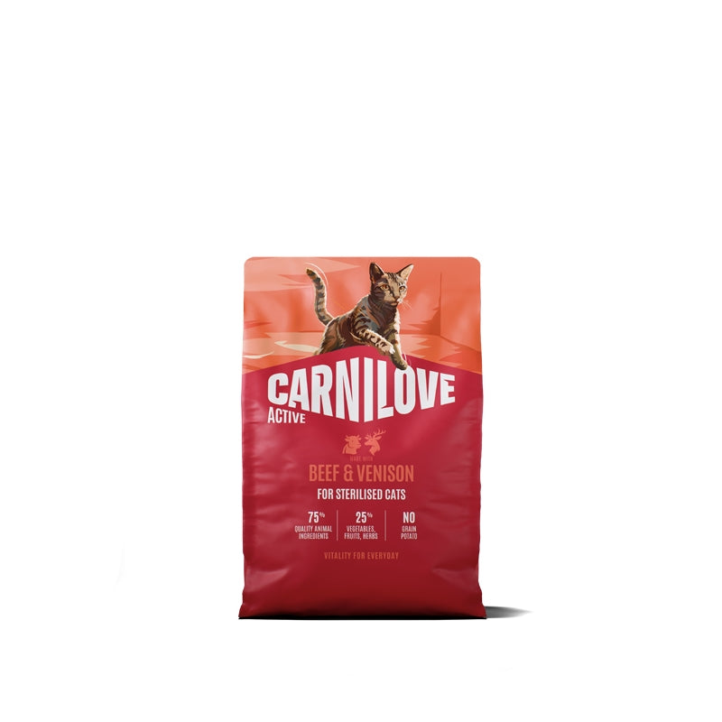 Carnilove Cat Active Adult Sterilised, briketi - govedina in divjačina - 2 kg