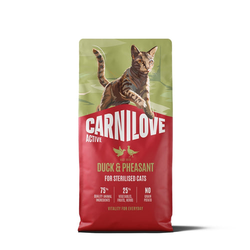 Carnilove Cat Active Adult Sterilised, briketi - raca in fazan - 6 kg