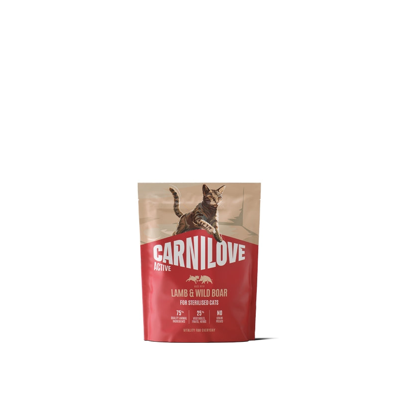 Carnilove Cat Active Adult Sterilised, briketi - jagnjetina in divji prašič - 400 g
