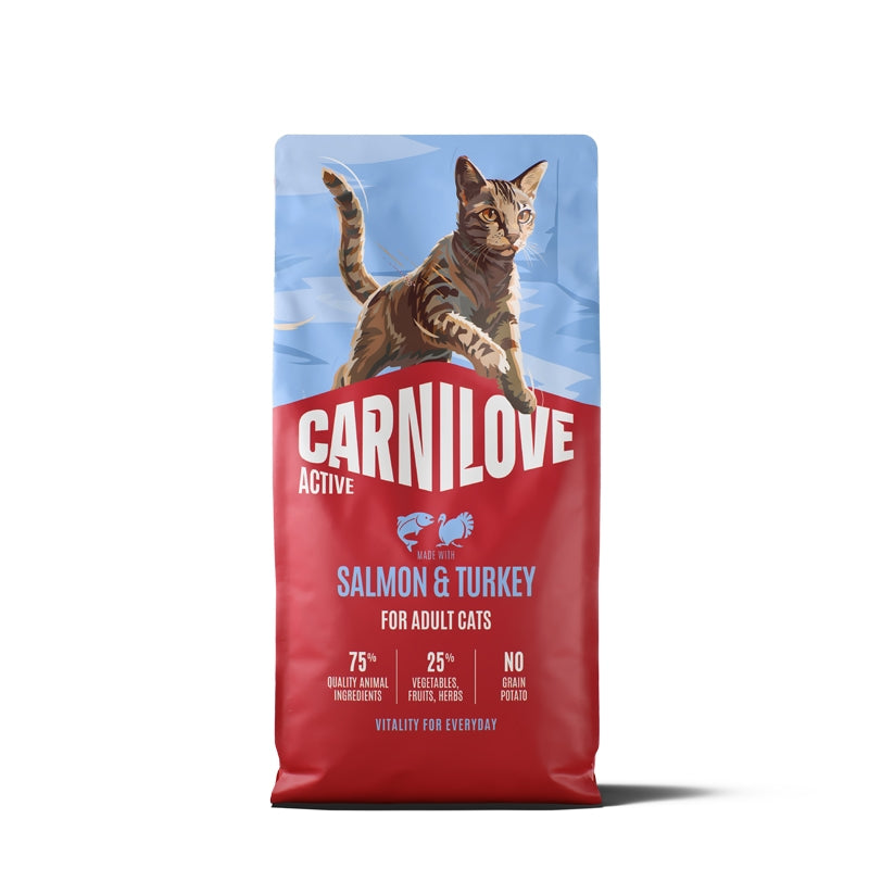 Carnilove Cat Active Adult, briketi - losos in puran - 6 kg