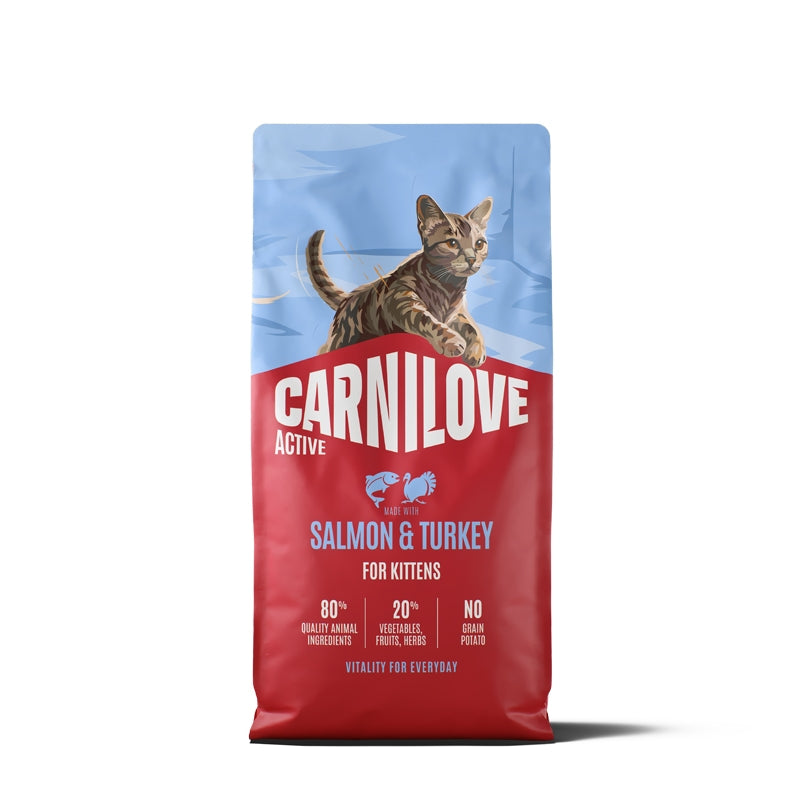 Carnilove Cat Active Kitten, briketi - losos in puran - 6 kg