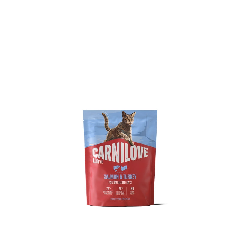 Carnilove Cat Active Adult Sterilised, briketi - losos in puran - 400 g