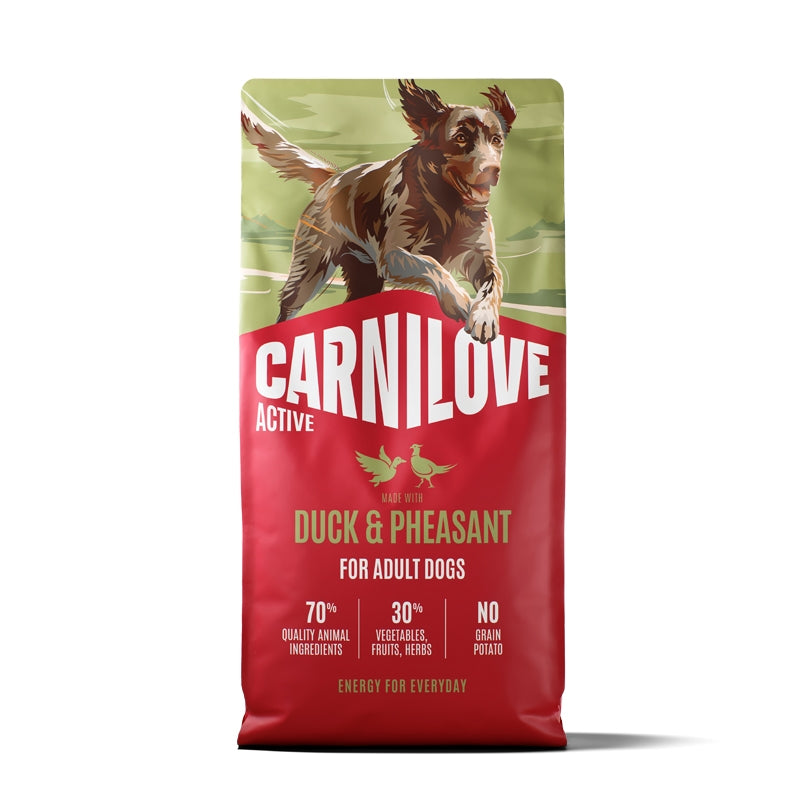 Carnilove Dog Active Adult, briketi - raca in fazan - 12 kg