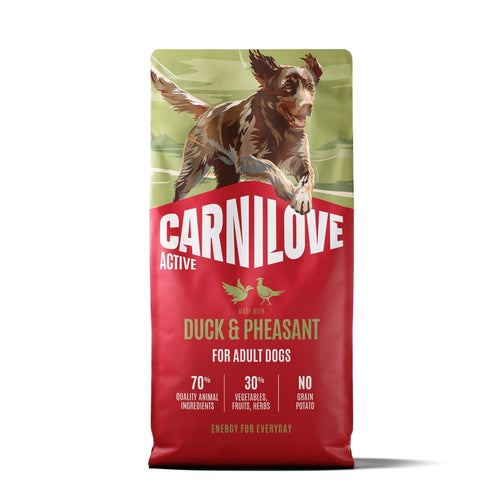 Carnilove Dog Active Adult, briketi - raca in fazan - 12 kg