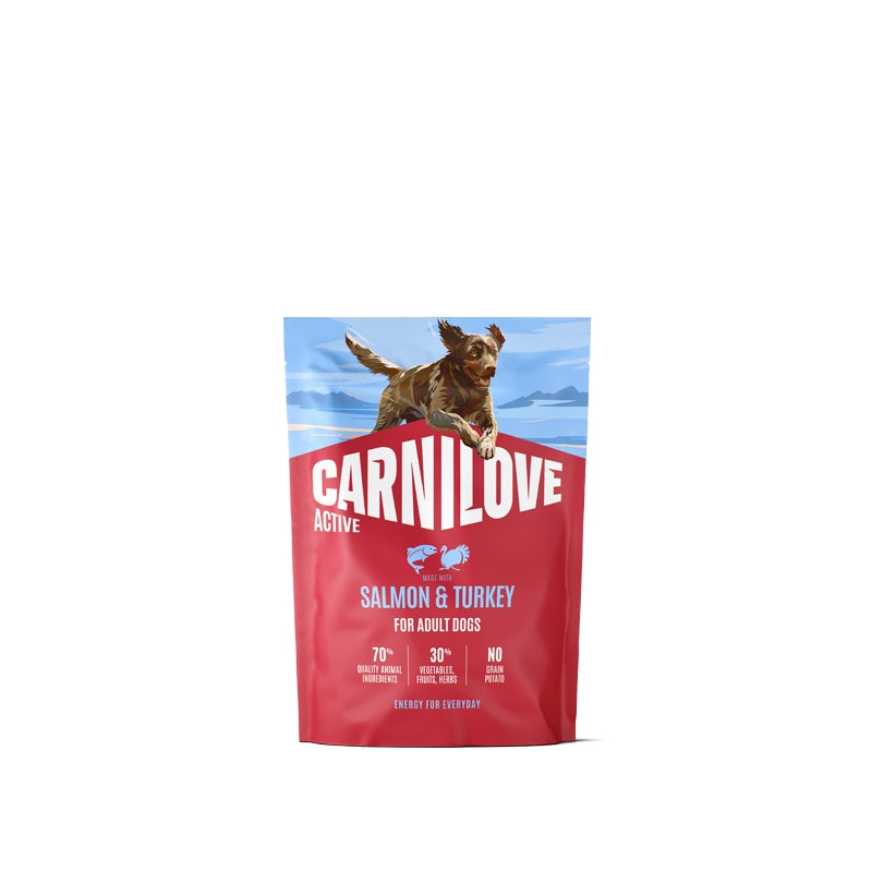 Carnilove Dog Active Adult, briketi - losos in puran - 1,5 kg