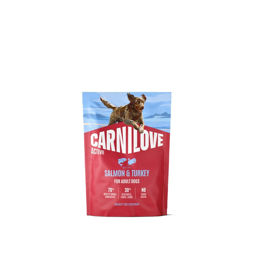 Carnilove Dog Active Adult, briketi - losos in puran - 1,5 kg