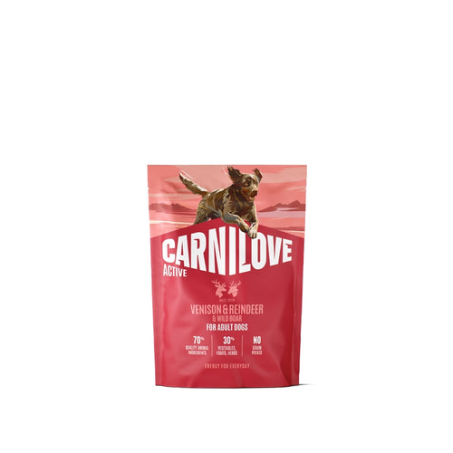Carnilove Dog Active Adult, briketi - divjačina, jelen in divja svinja - 1,5 kg