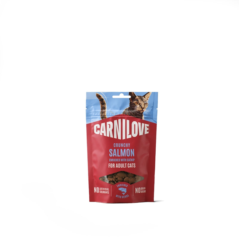 Carnilove Cat Crunchy priboljški, losos in mačja meta - 100 g