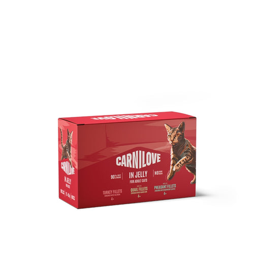 Carnilove Cat Adult multipakiranje vrečk, koščki v želeju - 3 okusi - 12 x 85 g
