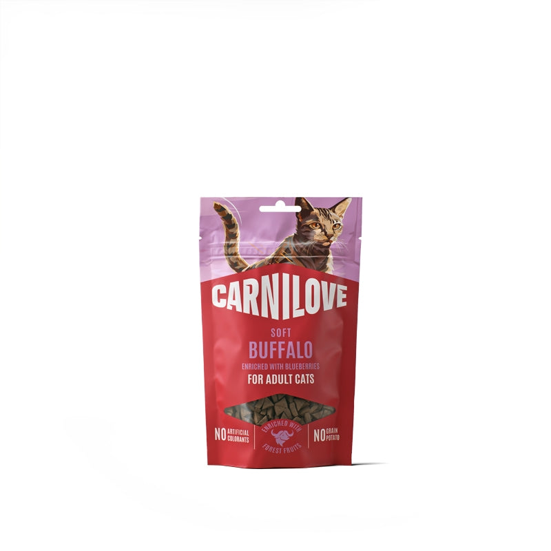 Carnilove Cat Soft mehki priboljški, bivol in borovnice - 50 g