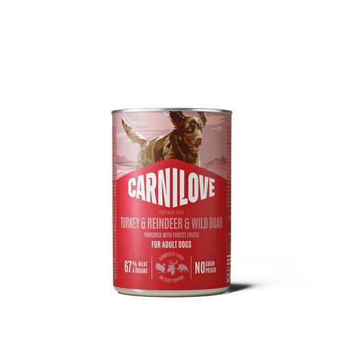 Carnilove Dog Adult konzerva, pate - puran, jelen in divja svinja - 400 g - 400 g