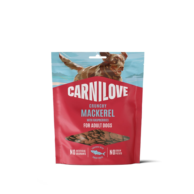 Carnilove Dog Crunchy priboljški, skuša in maline - 200 g