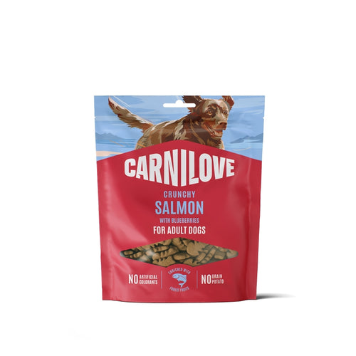 Carnilove Dog Crunchy priboljški, losos in borovnice - 200 g