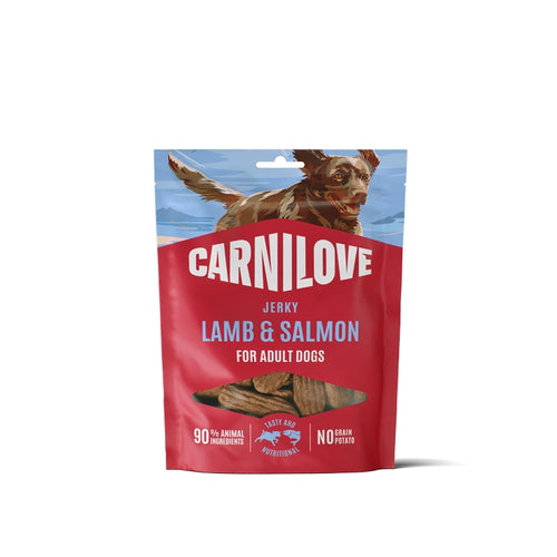 Carnilove Dog Jerky priboljški, jagnjetina in losos - 100 g