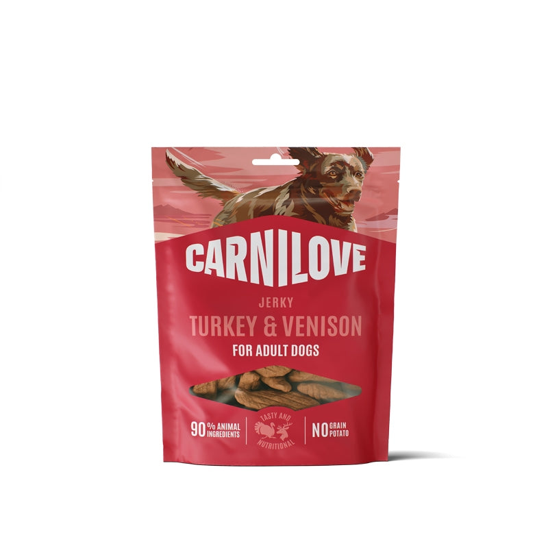 Carnilove Dog Jerky priboljški, puran in divjačina - 100 g