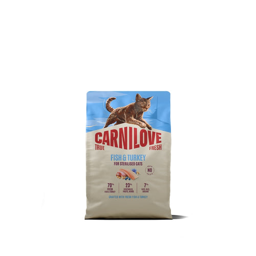 Carnilove Cat True Fresh Adult Sterilised, briketi - riba in puran - 2 kg