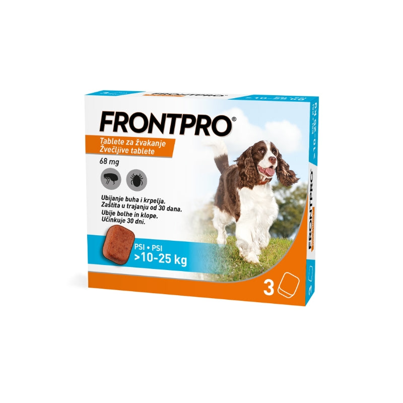 Frontpro tablete proti zajedalcem za pse L, 10 - 25 kg/68mg 3kos