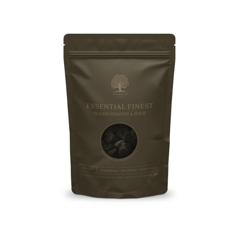 Essential Foods Finest Sliced pasji priboljški, divjačina in raca - 110 g