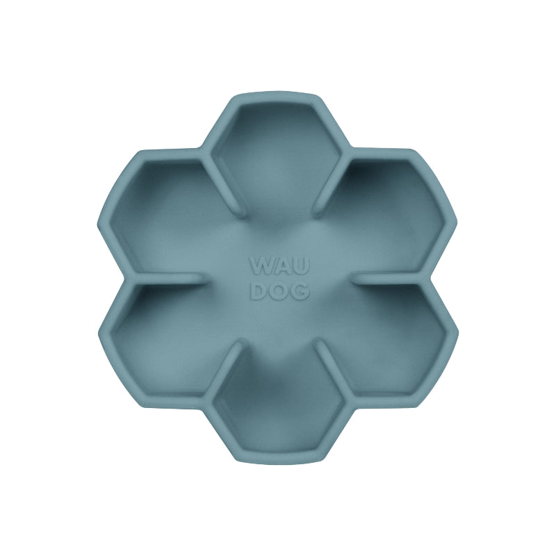 Waudog posoda za počasno hranjenje Silicone, sivo-modra - 450 ml