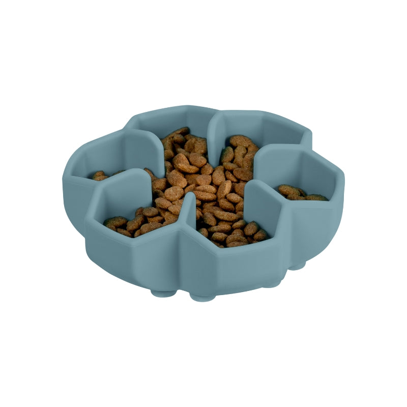 Waudog posoda za počasno hranjenje Silicone, sivo-modra - 450 ml