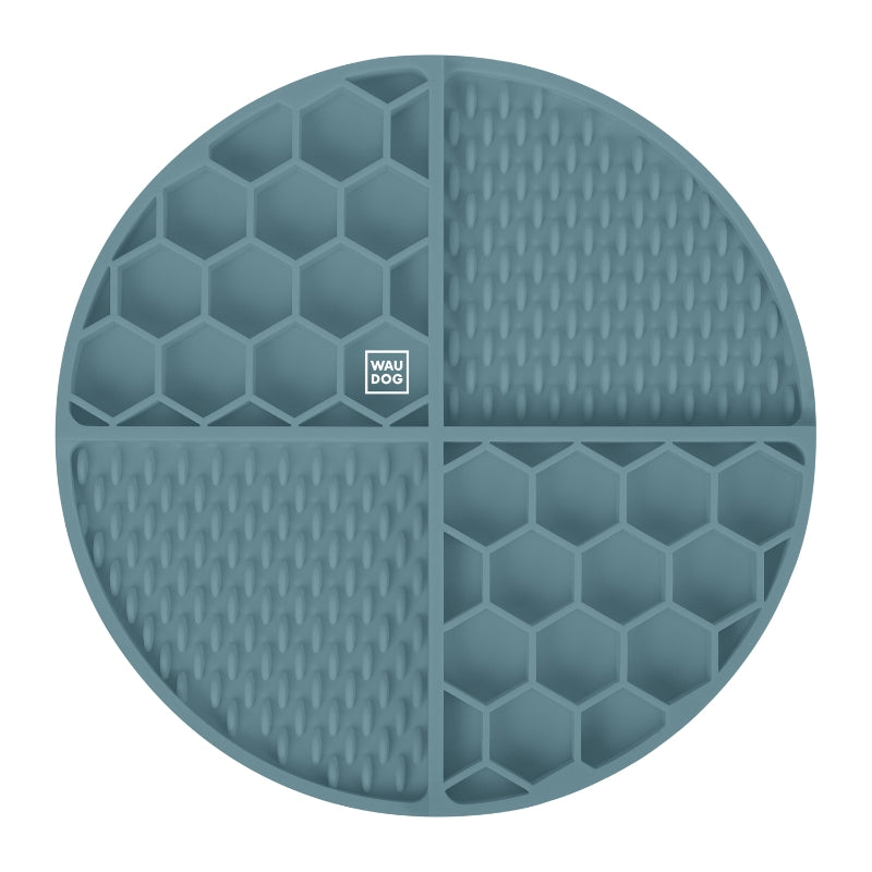 Waudog lizalna podloga (Lick Mat) Silicone, sivo-modra - 21 x 21 x 3 cm