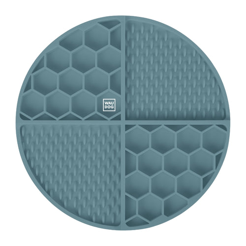 Waudog lizalna podloga (Lick Mat) Silicone, sivo-modra - 21 x 21 x 3 cm