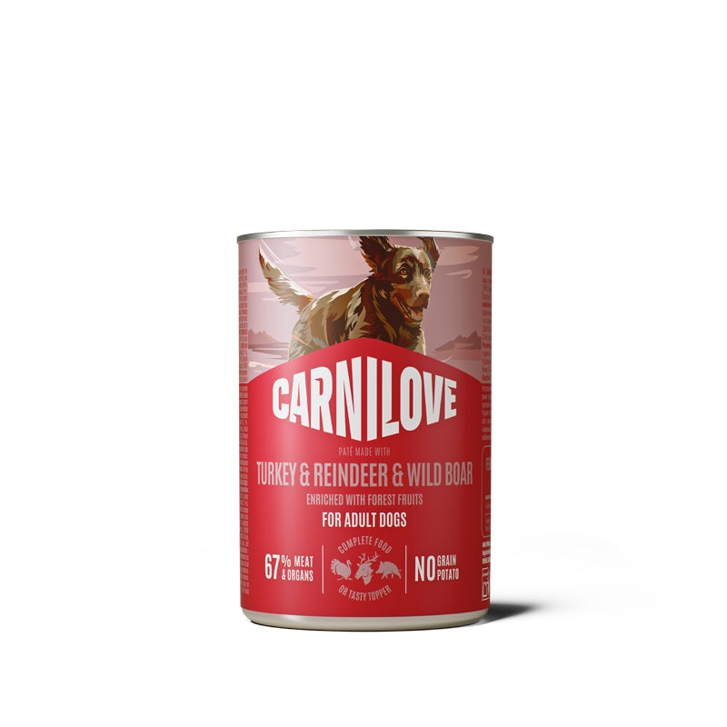 Carnilove Dog Adult konzerva, pate - puran, jelen in divja svinja - 400 g